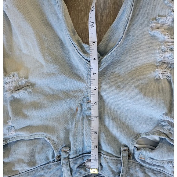 American Eagle Skinny Stretch Slight Distressed Light Blue Jeans Womens 4 Short - Picture 10 of 11